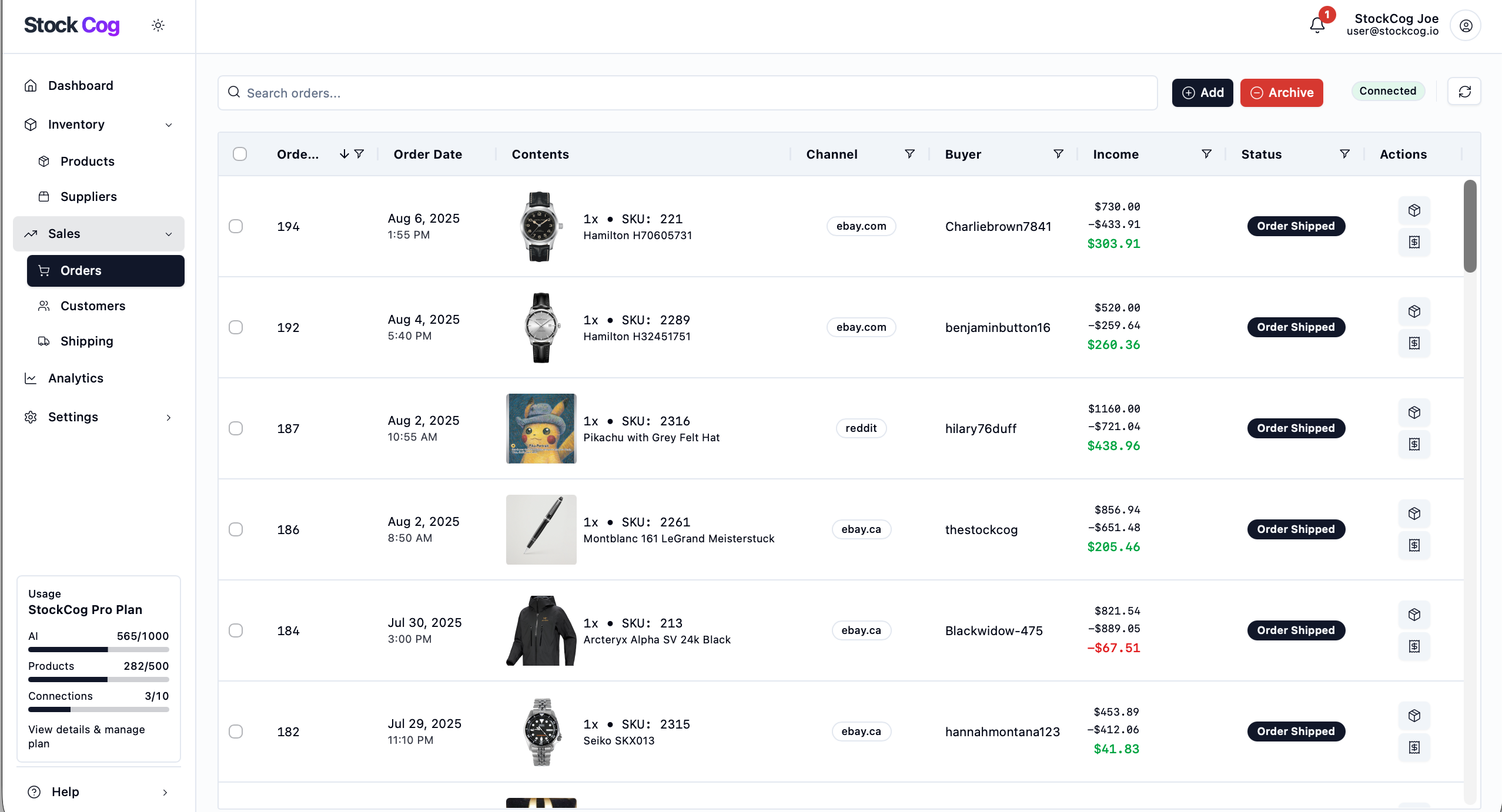 StockCog Order Management - Streamlined order processing